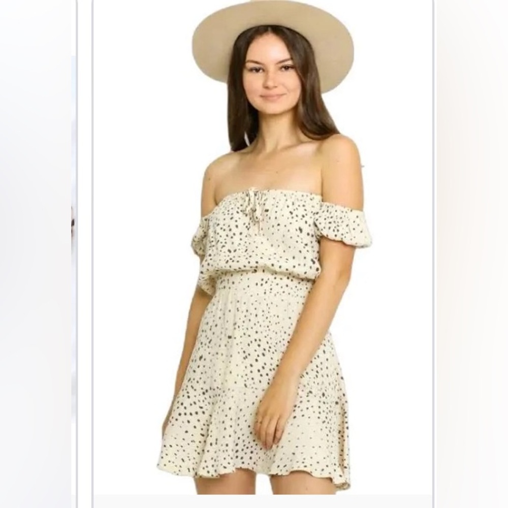 Olivaceous off the shoulder dress